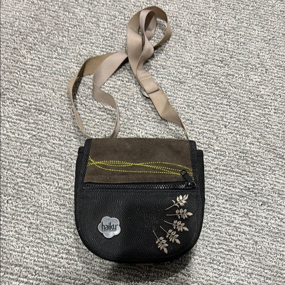 Haiku Black and Brown Crossbody Bag